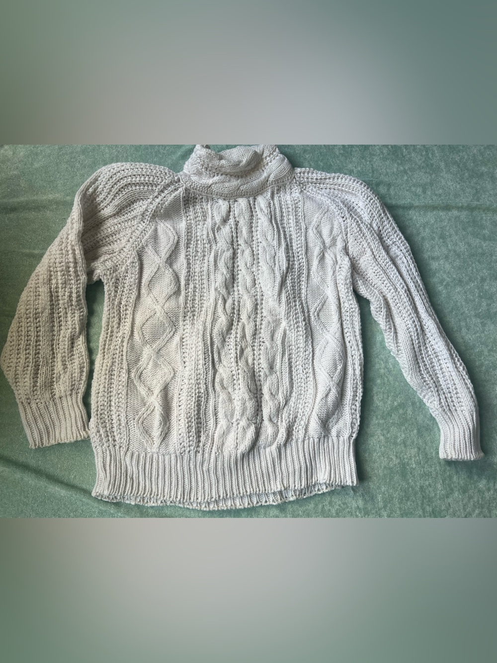 Vintage Hunters Run Chunky Knit Cream Sweater Coastal Grandmacore S